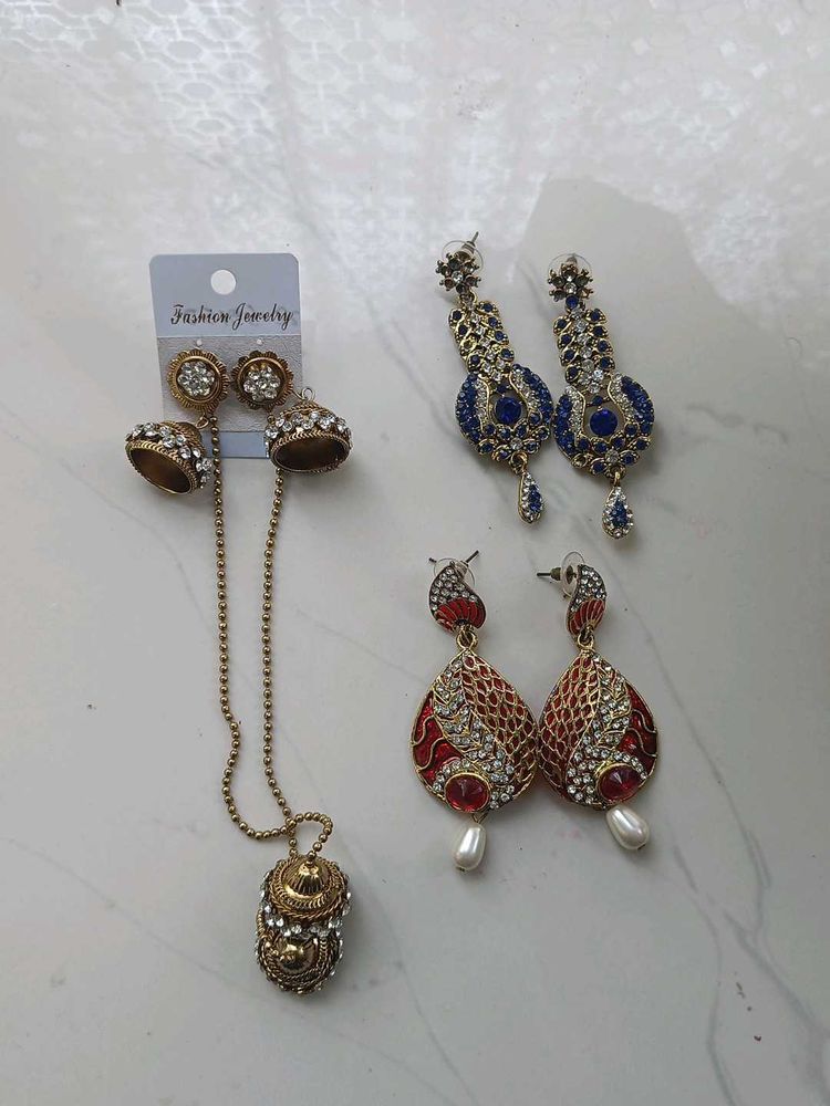 Combo Of 3 Traditional Earrings