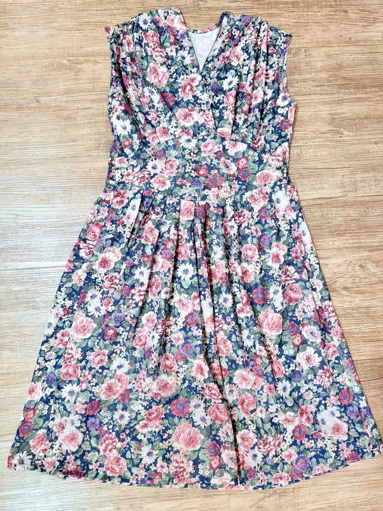 Vintage Floral Print Dress