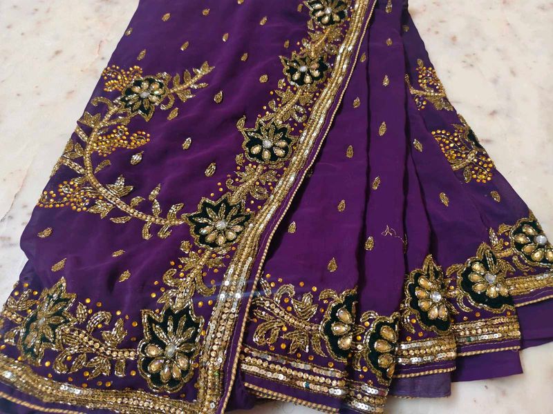 Heavy Stones Work Saree 😍