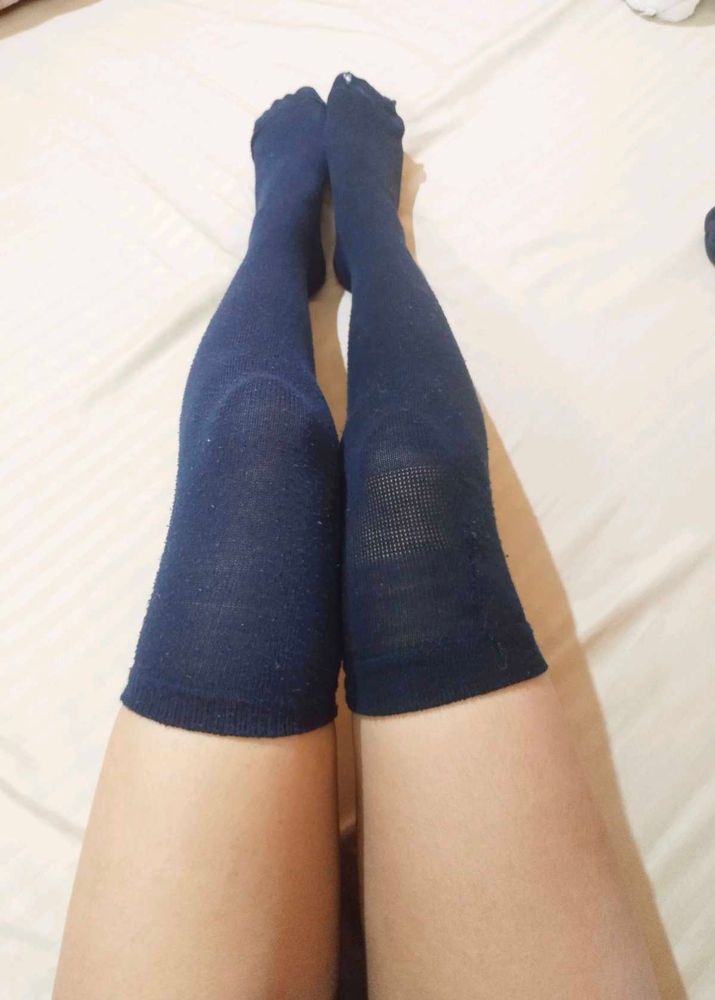 Blue Thigh High Socks