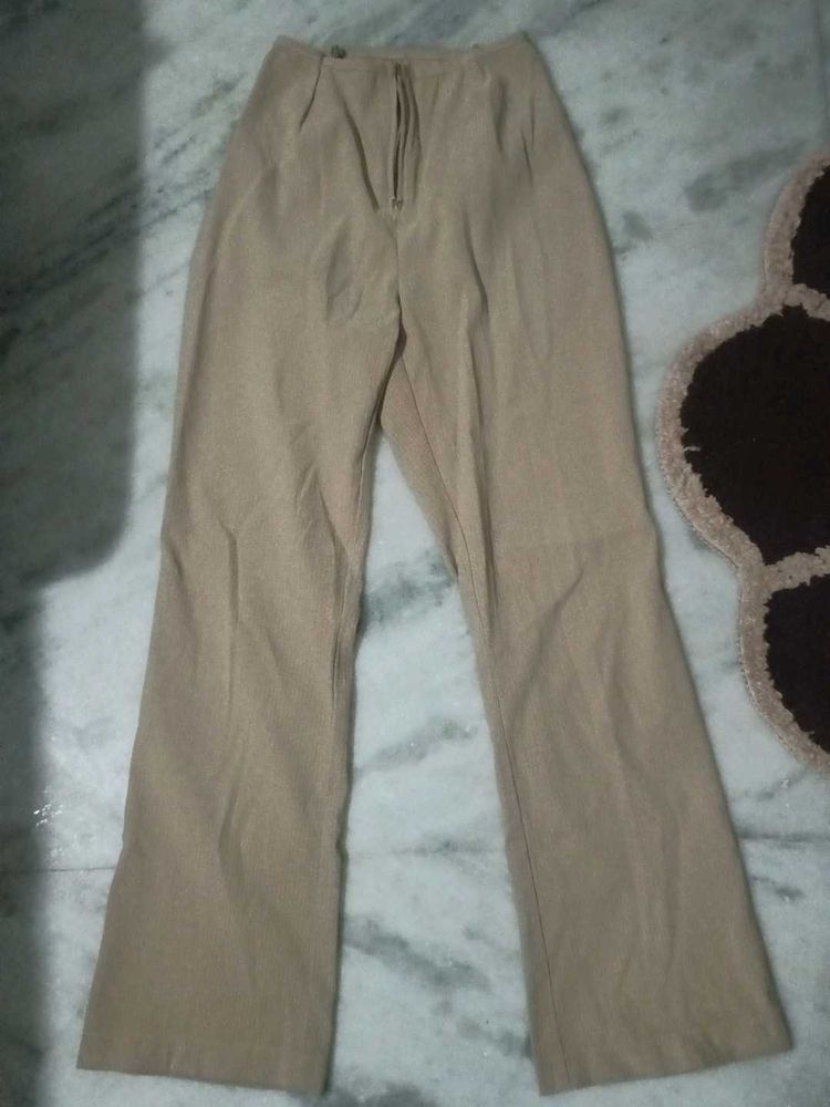 Elegant Beige Flared Pants