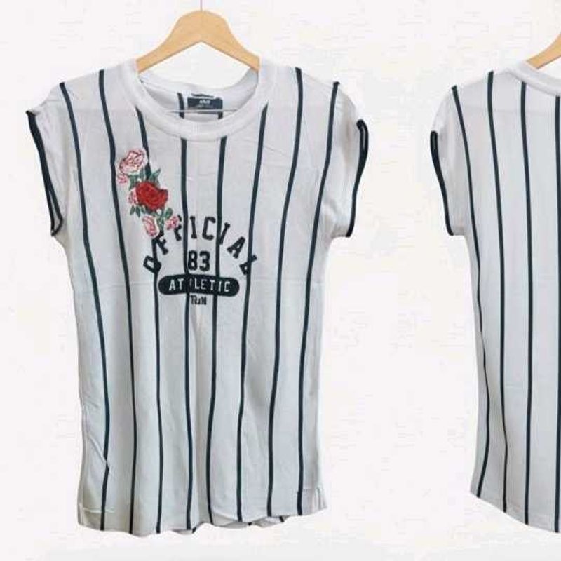 Striped Graphic Print Tee