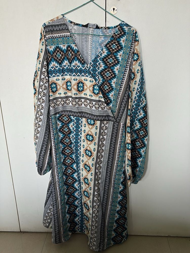Patterned Midi Dress