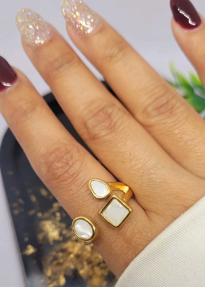 Combo Kundan Earrings  And Free Size Open Ring...