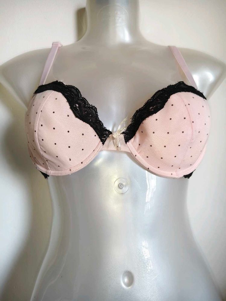 Cute Pink Polka Dot Bra 34 C