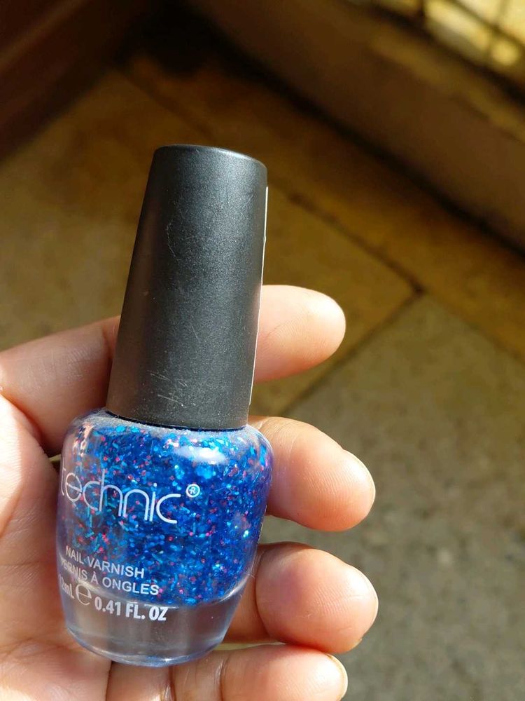 Technic Blue Glitter Nail Polish