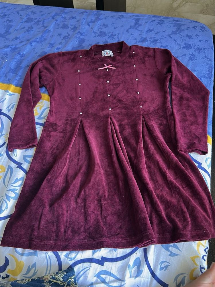 Cute Burgundy Dress