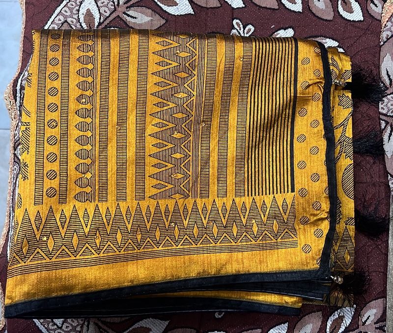 Mustard Saree With Blouse