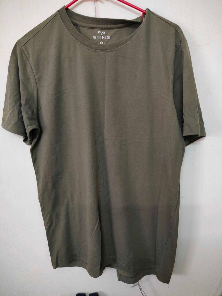Olive Green Cotton T-Shirt