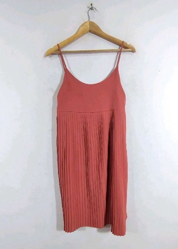 Pleated Nude Dress