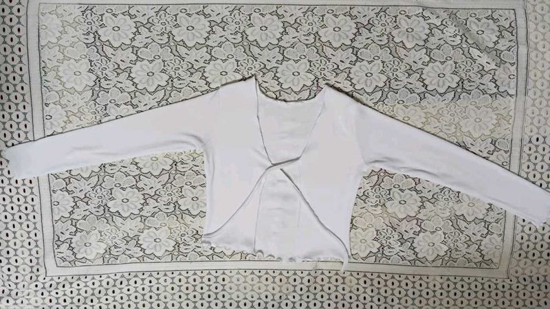 White Cropped Cardigan