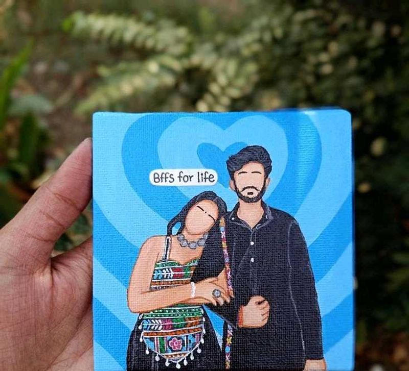 Hand-Painted Faceless Minimalist Portrait Canvas