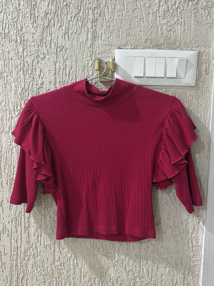 Stylish Ruffle Sleeve Top