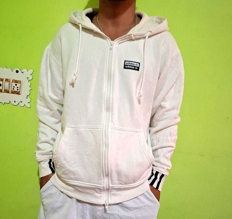 Adidas Ryv Full Zip Hoodie White
