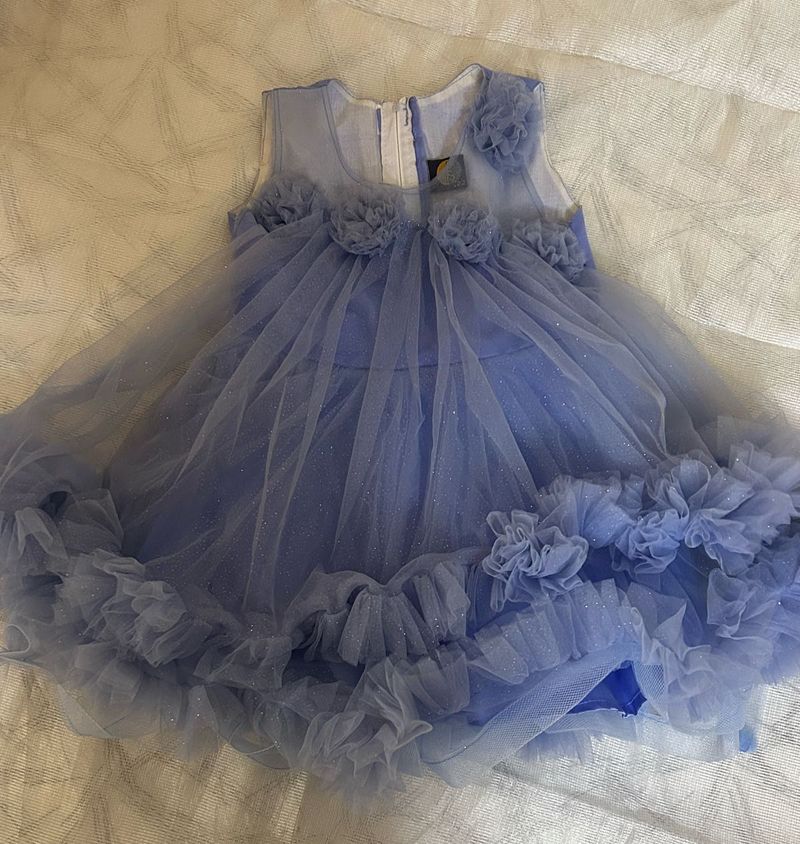 Cute Blue Flower Girl Dress