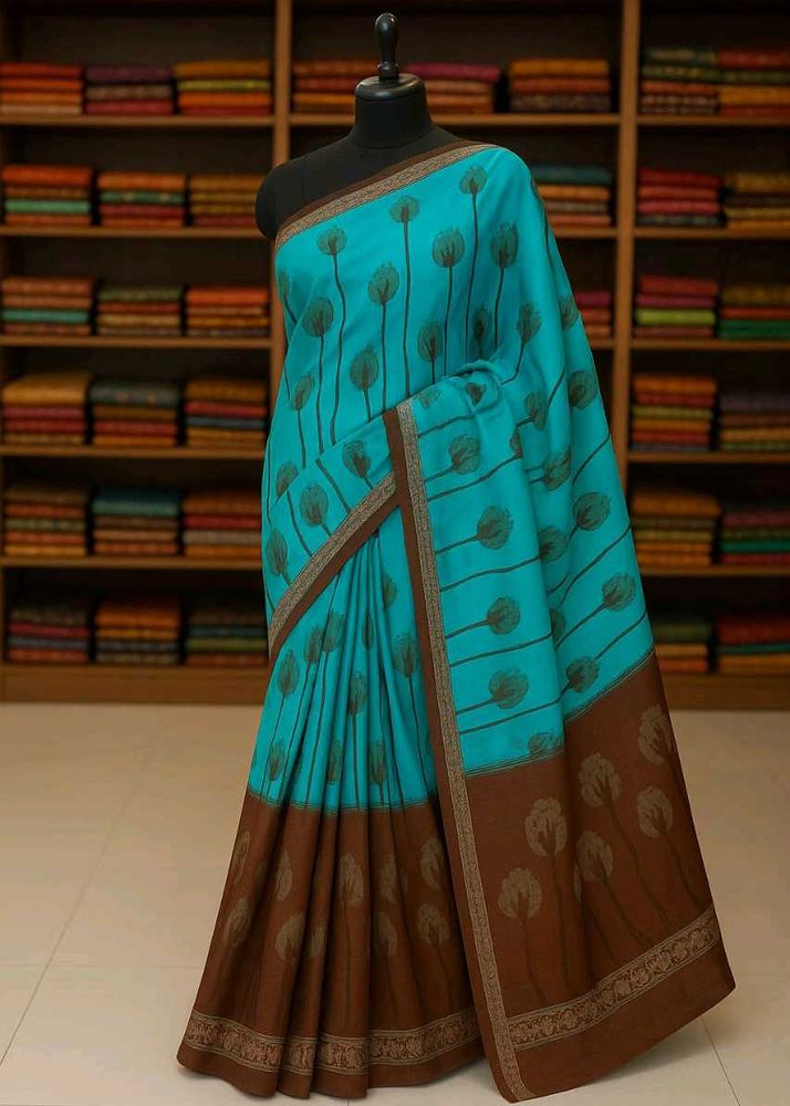 🇳🇿💫💗Elegant Blue Printed Saree