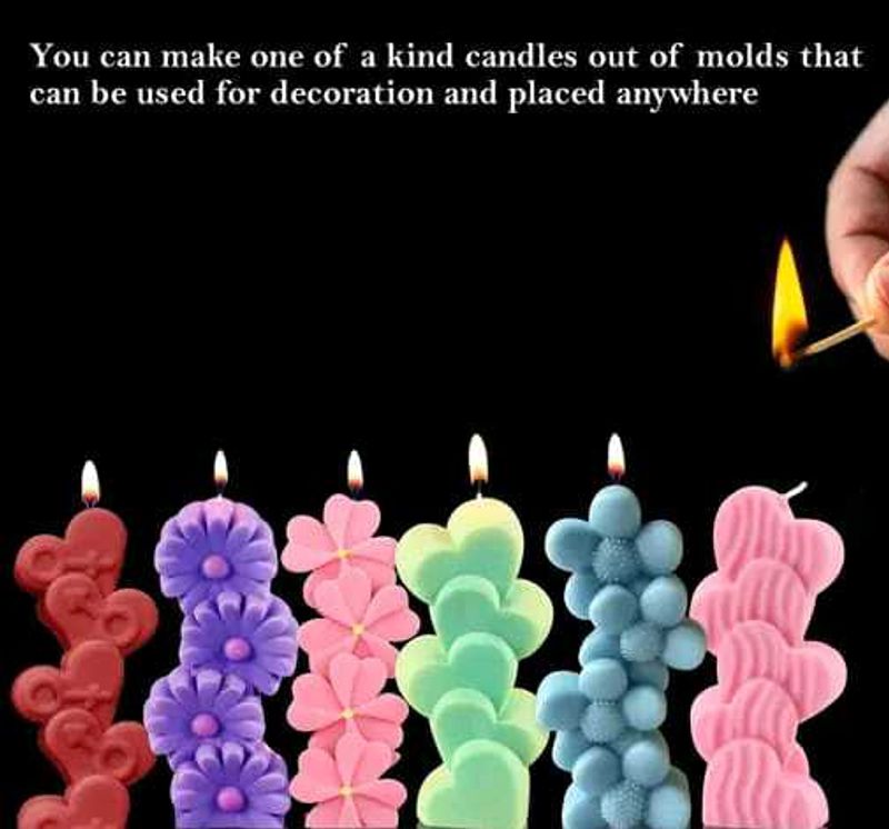 Heart &amp; Flower Shaped Candles Set Of 1