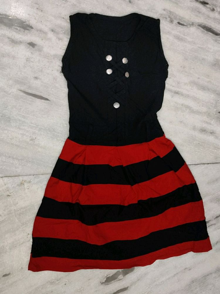 Cute Red And Black Dress