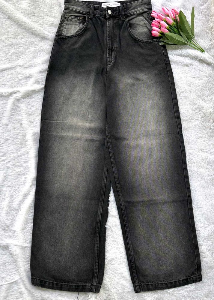Bershka Washed Baggy Jeans (Unisex)