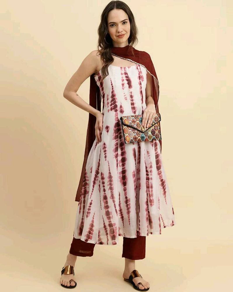 Tie-Dye Anarkali Suit Set