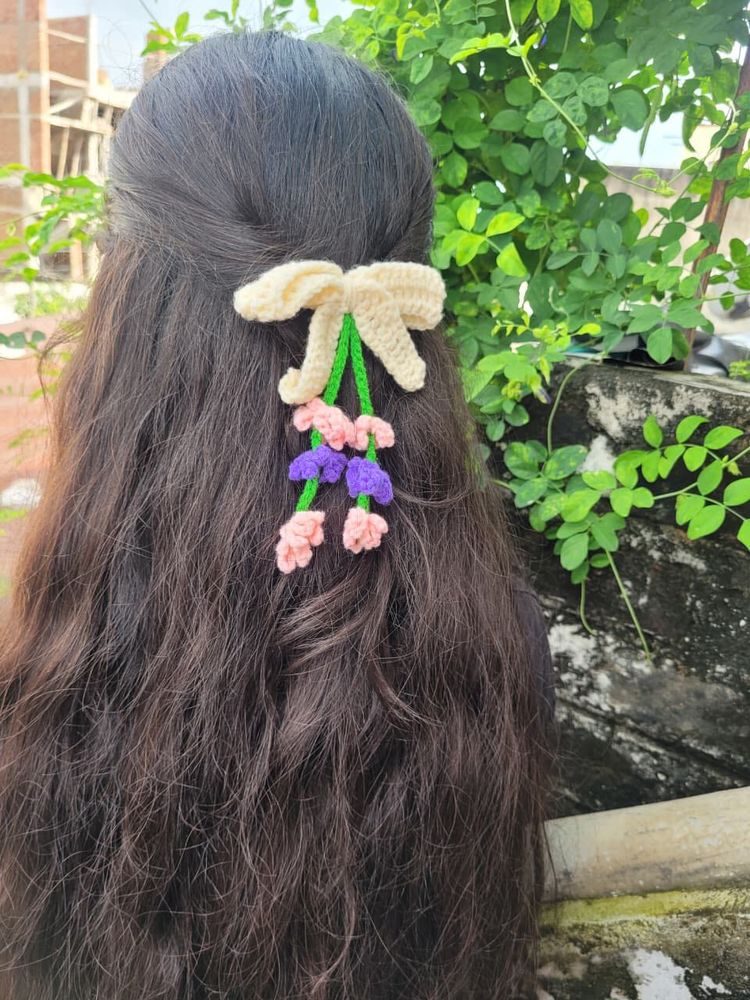 Crochet Floral Hair Clip🎀💟🌸