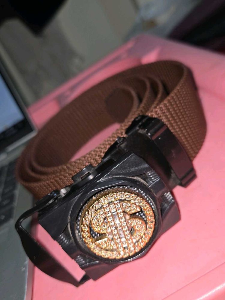 Brown Belt with $ Buckle