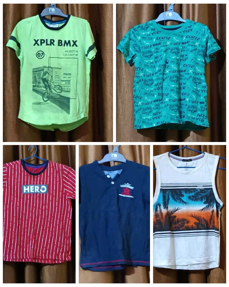 Combo Of 5  Tshirt For  To 8 Year Boys