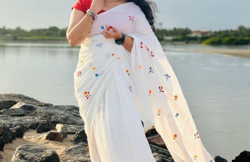 Elegant Embroidered Saree