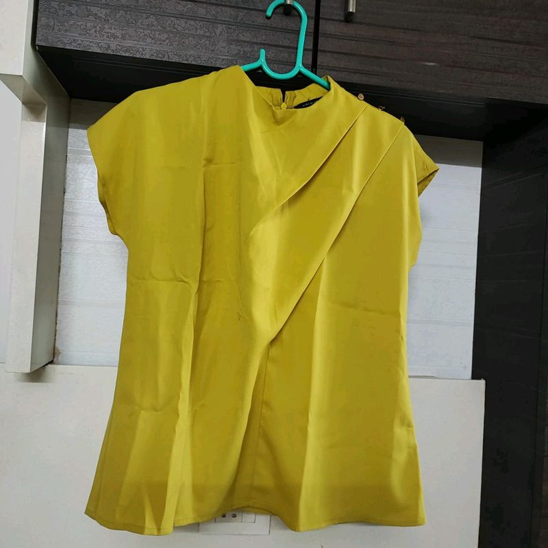 Lime Yellow High Neck Top