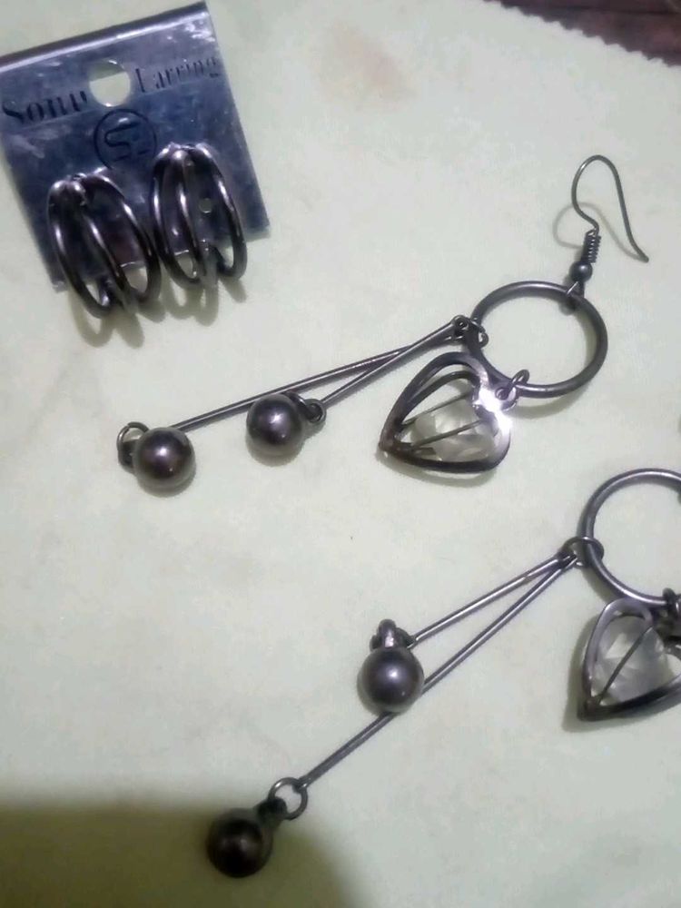 Stylish Dangle &amp; Hoop Earring Set