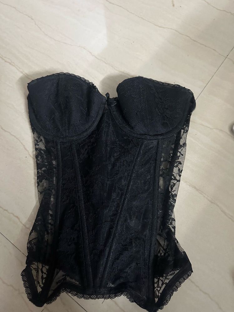Sexy Black Net Corset