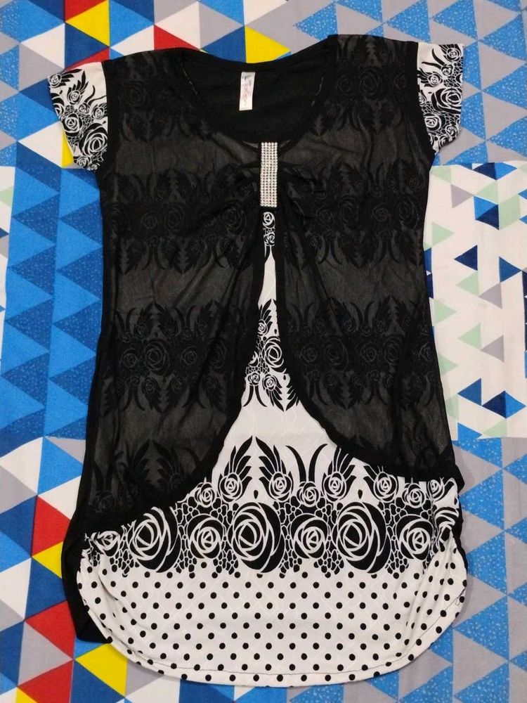 Black &amp; White Floral Top