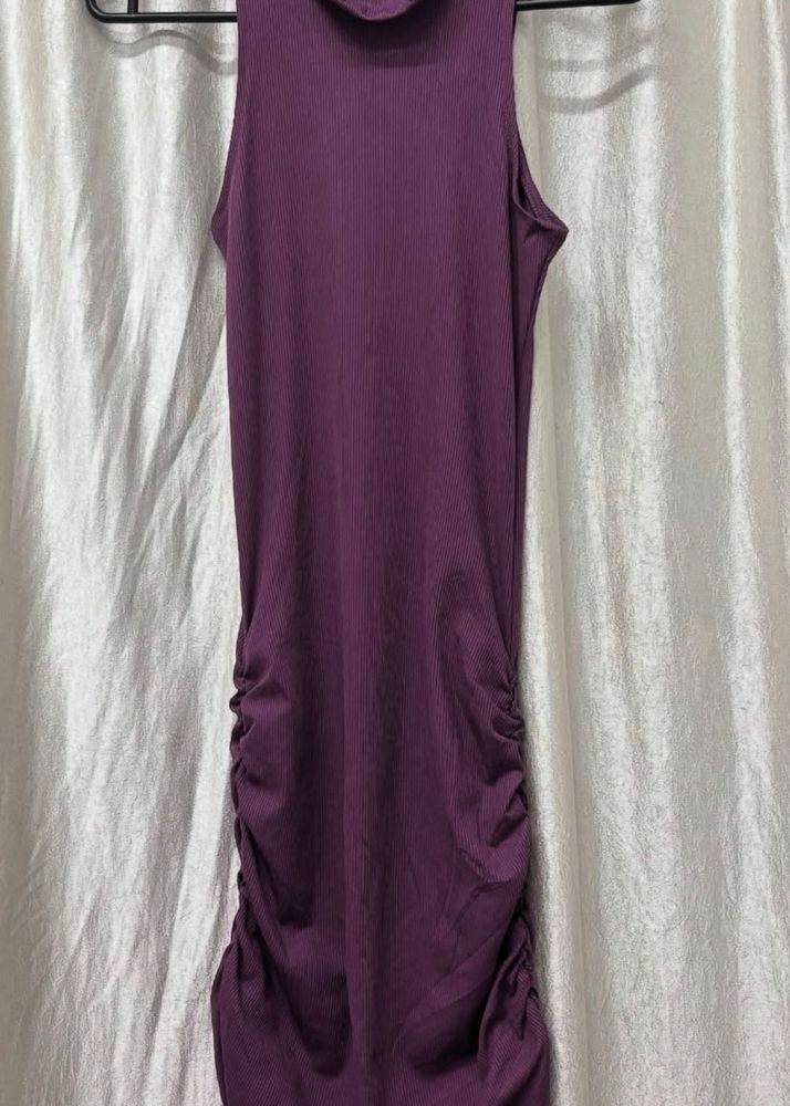 Purple Ruched Bodycon Dress