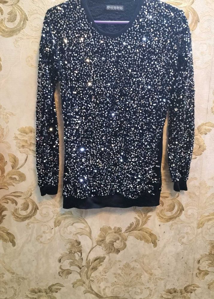 Combo Of Sequin Sparkle Shirt And ChikankariShirt