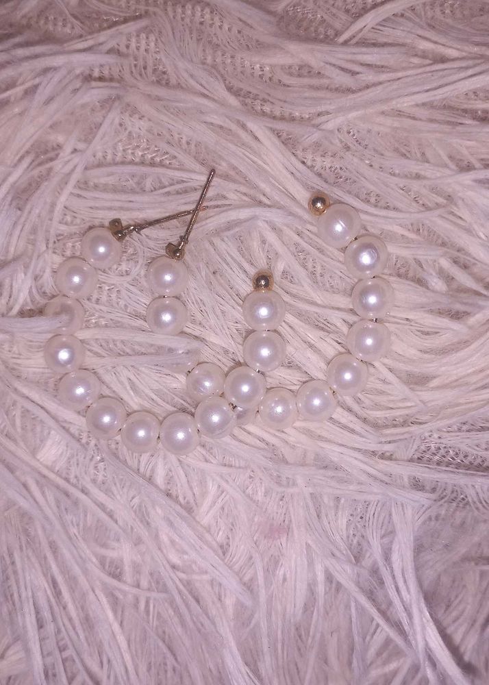 Classic Pearl Hoop Earrings 🤍 | Elegant |