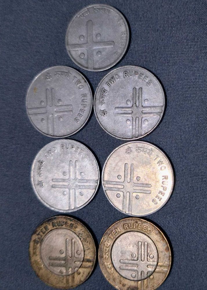 Vintage Indian Rupee Coin Collection
