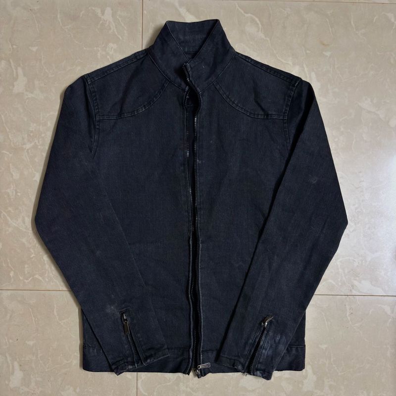 Dark Wash Denim Moto Jacket