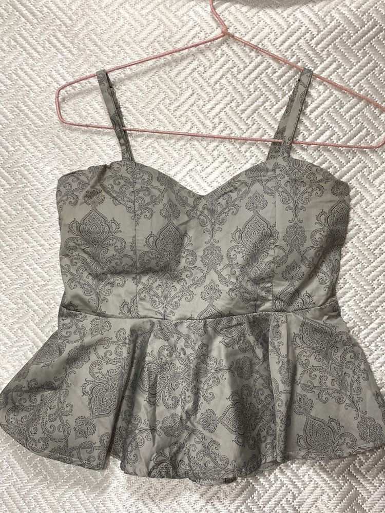 Royal Grey Strapped Top