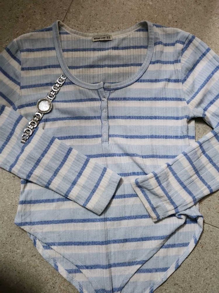 blue bodysuit top Y2k Stylish