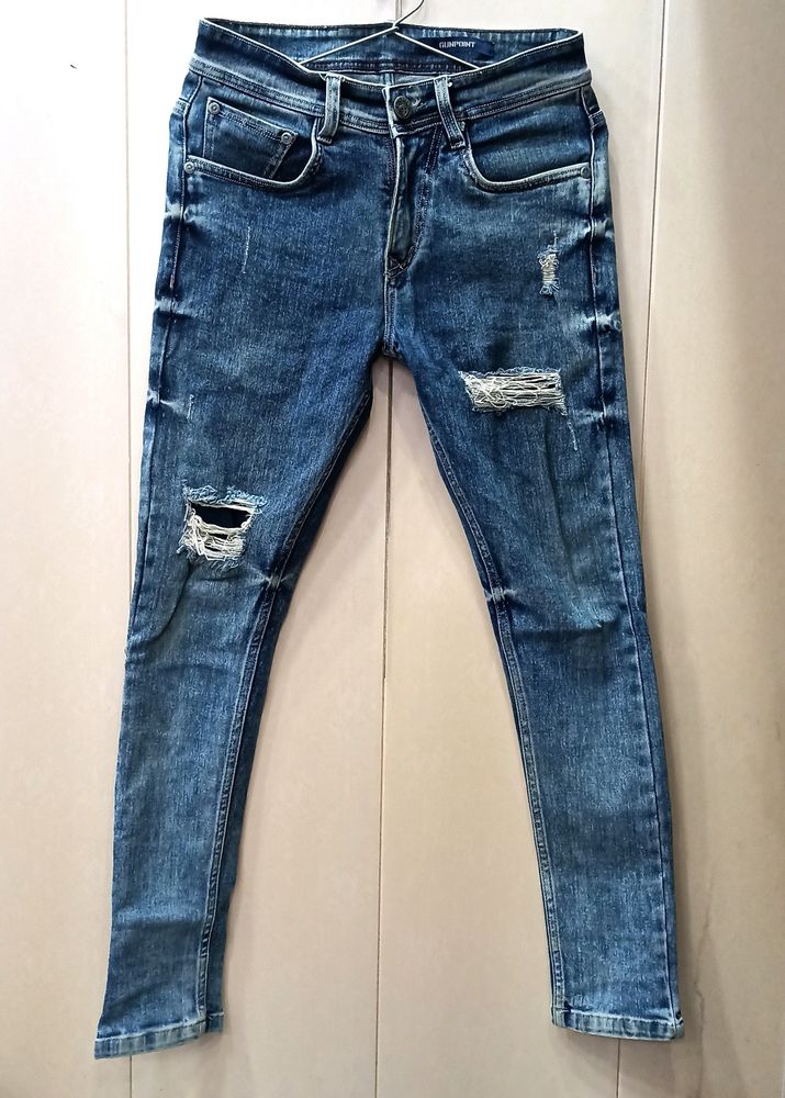 Blue Rugged Denim Jeans (Men)