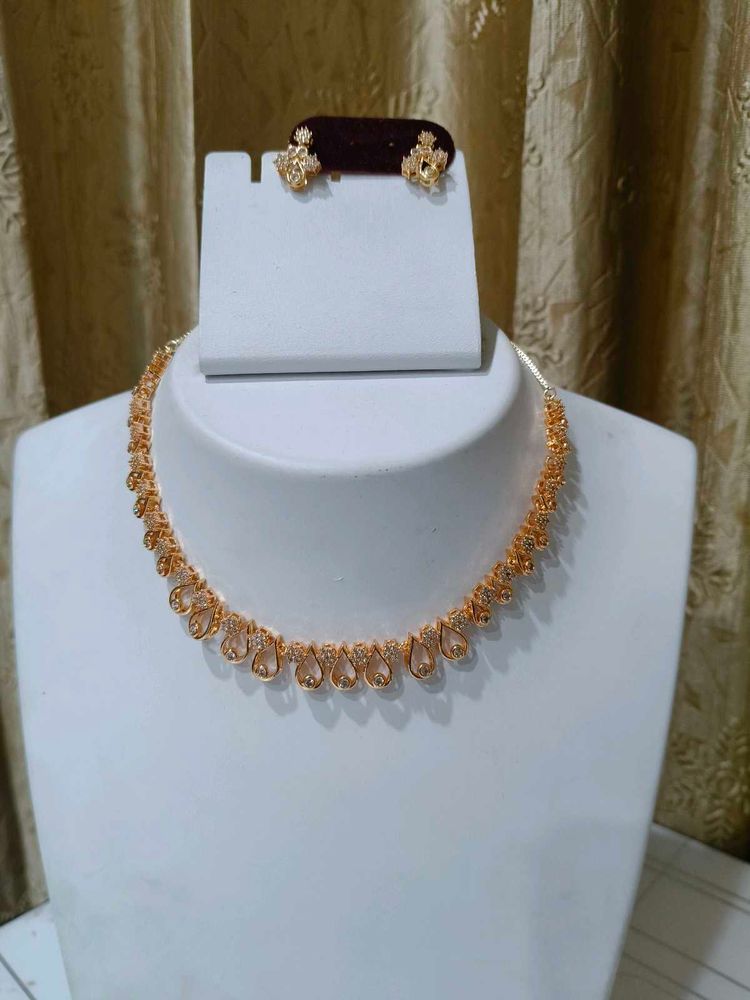Anti-tranish,RoseGold-Tone Necklace &amp; Earrings set