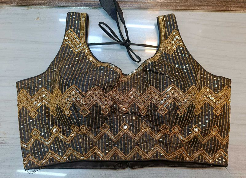Black &amp; Gold Sequin Blouse