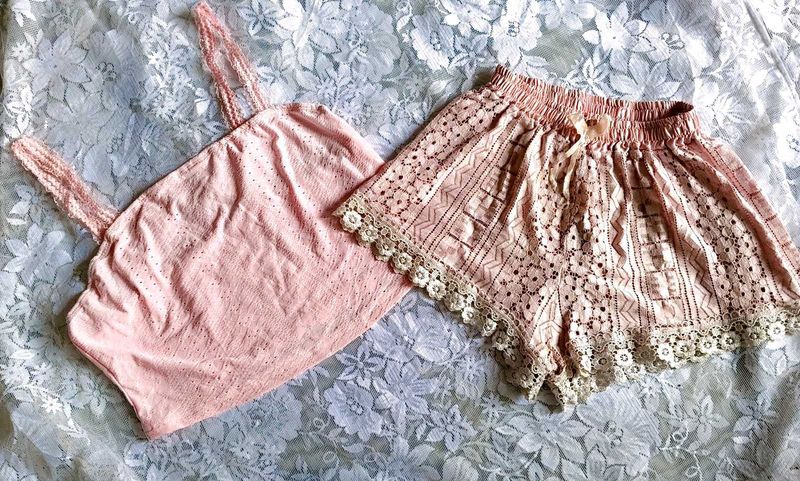 Pink Cute And Amazing Top With Lace Shorts