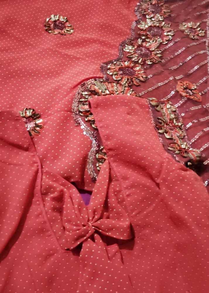 Heavy Worked Designer Saree With Blouse