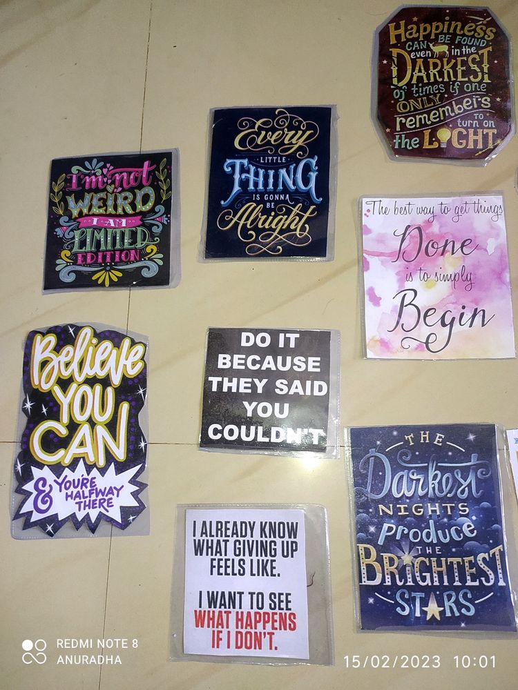 Laminated Quotes / Inspiring, Motivational Thoughts