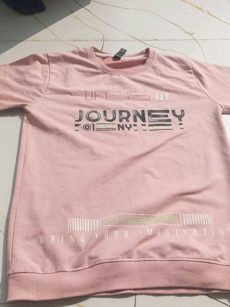 Pink Graphic Print Sweatshirt