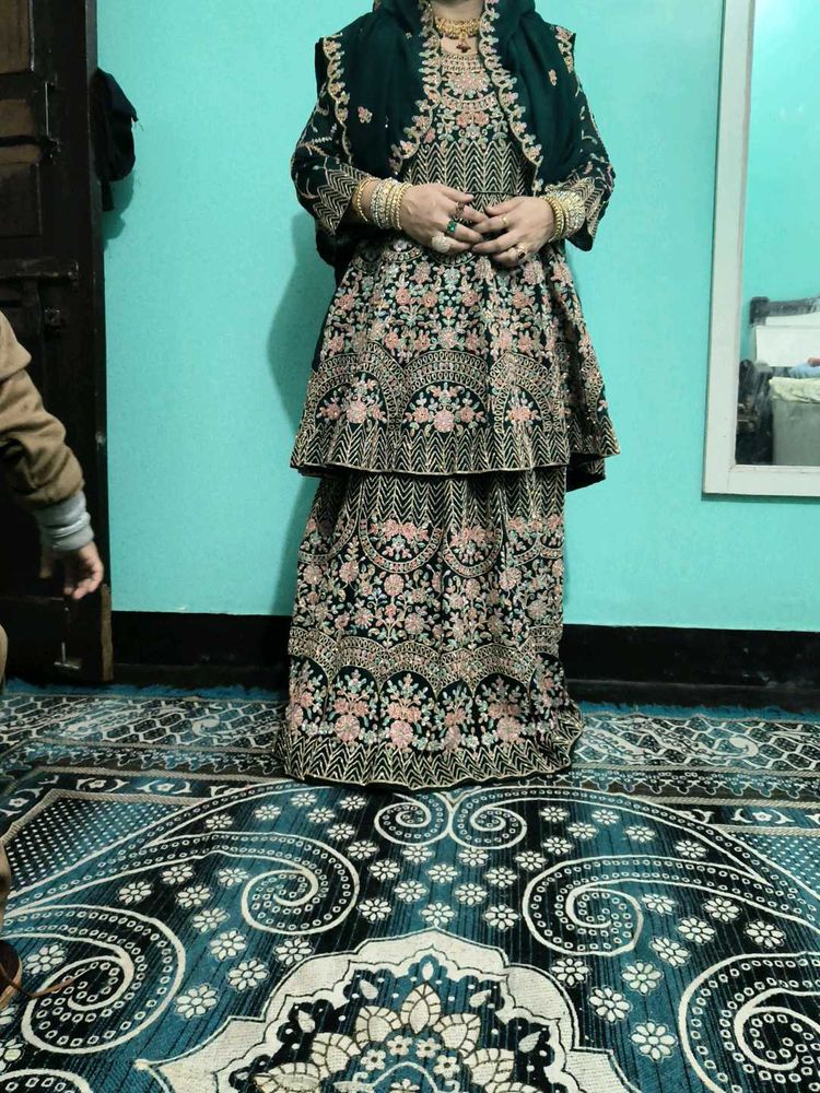 Fancy Green Bridal Lehenga