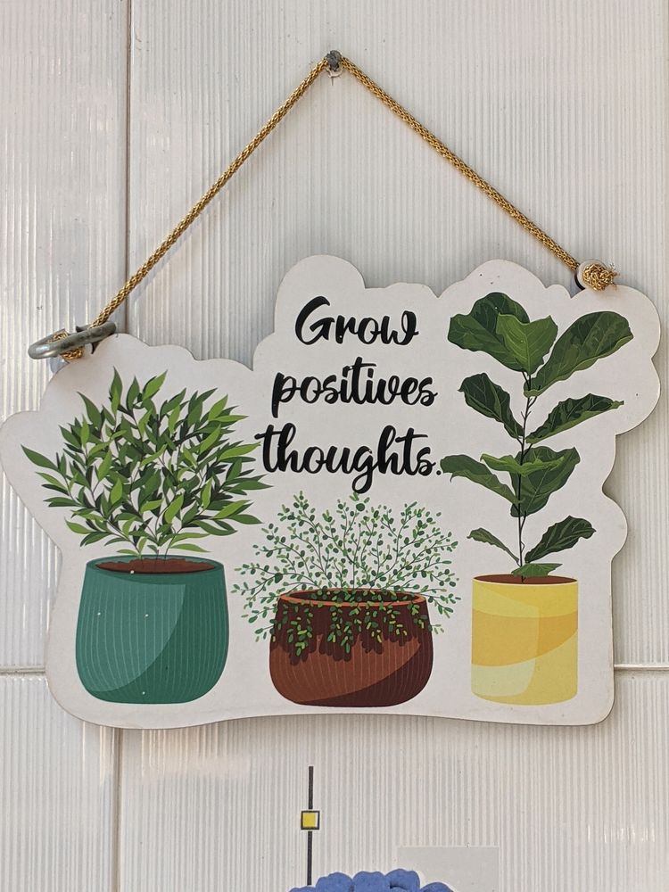 Wooden quote&#34;Grow Positive Thoughts&#34; Wall Hanging