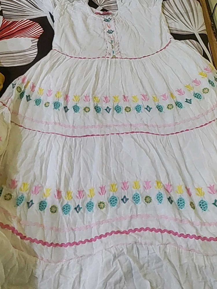 White Embroidered Dress