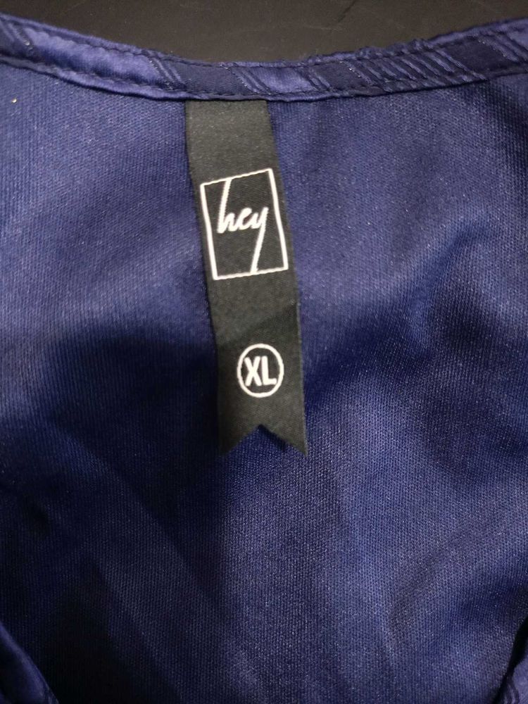 &#34;HEY Brand&#34;Navy Blue Sheer Peplum Top💙